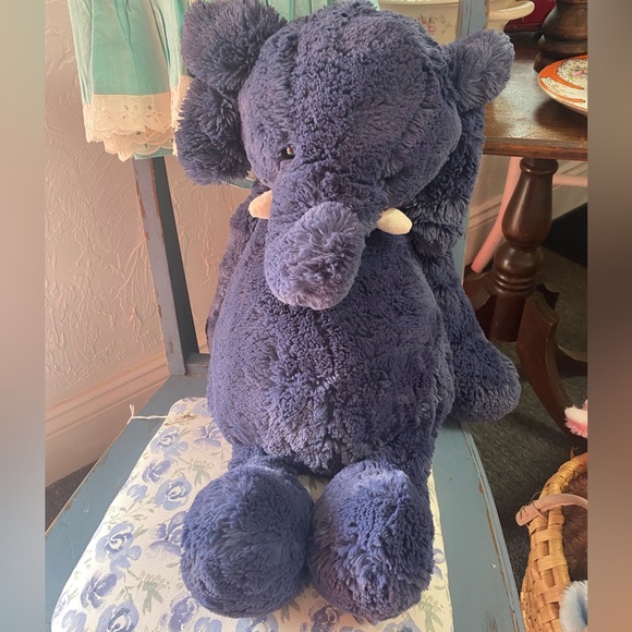 Jellycat Other - Jellycat Large Bashful Elephant stuffed animal plush. 22” Navy Blue. B3